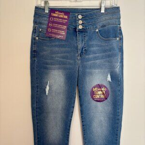 CELEBRITY GOLD NEW High Rise Ankle Skinny Jeans Womens 10 Denim Tummy Control